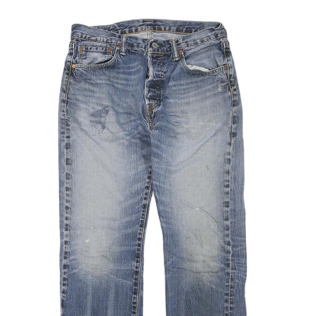 LEVI'S 501 Mens Jeans Blue Regular Straight Denim Medium W32 L32 Classic Button
