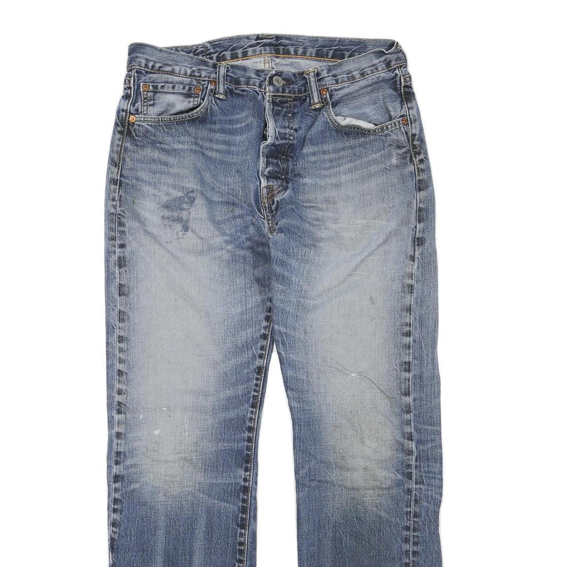 LEVI'S 501 Mens Jeans Blue Regular Straight Denim Medium W32 L32 Classic Button