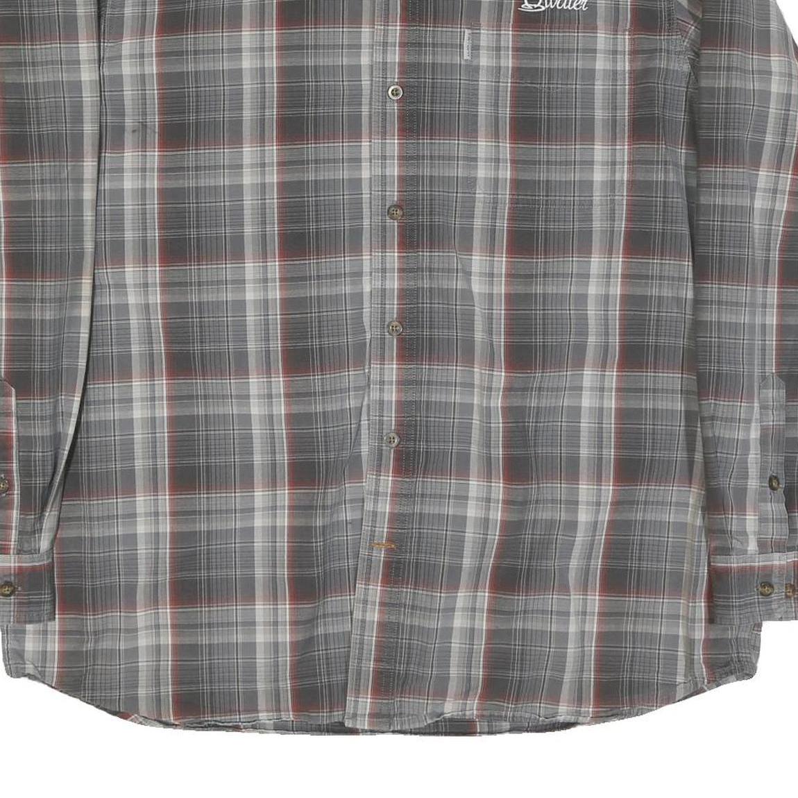 CARHARTT Mens Grey & Red Check Shirt XL Relaxed Fit Button Down Casual Workwear