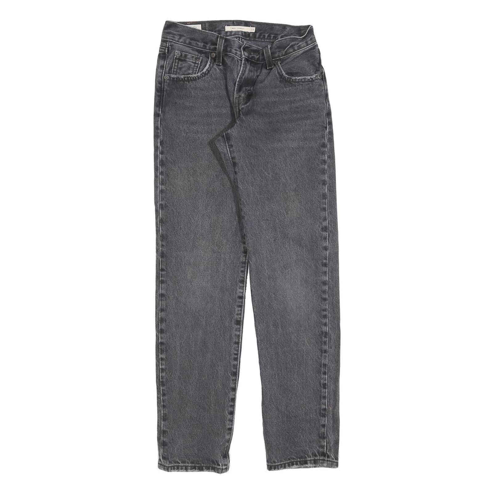 LEVI'S Womens Regular Fit Grey Denim Jeans W23 L31 Cotton Blend Zip Classic