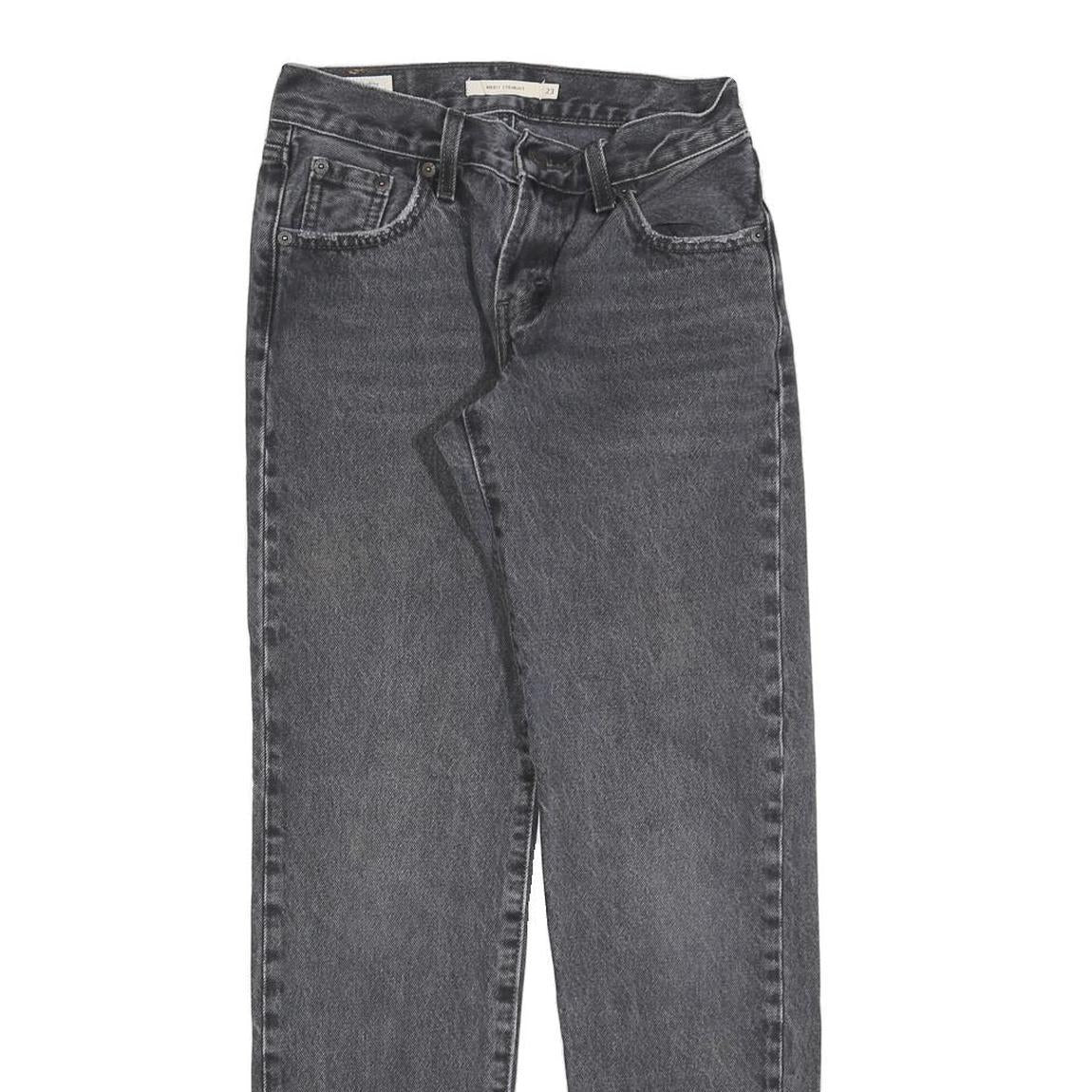 LEVI'S Womens Regular Fit Grey Denim Jeans W23 L31 Cotton Blend Zip Classic