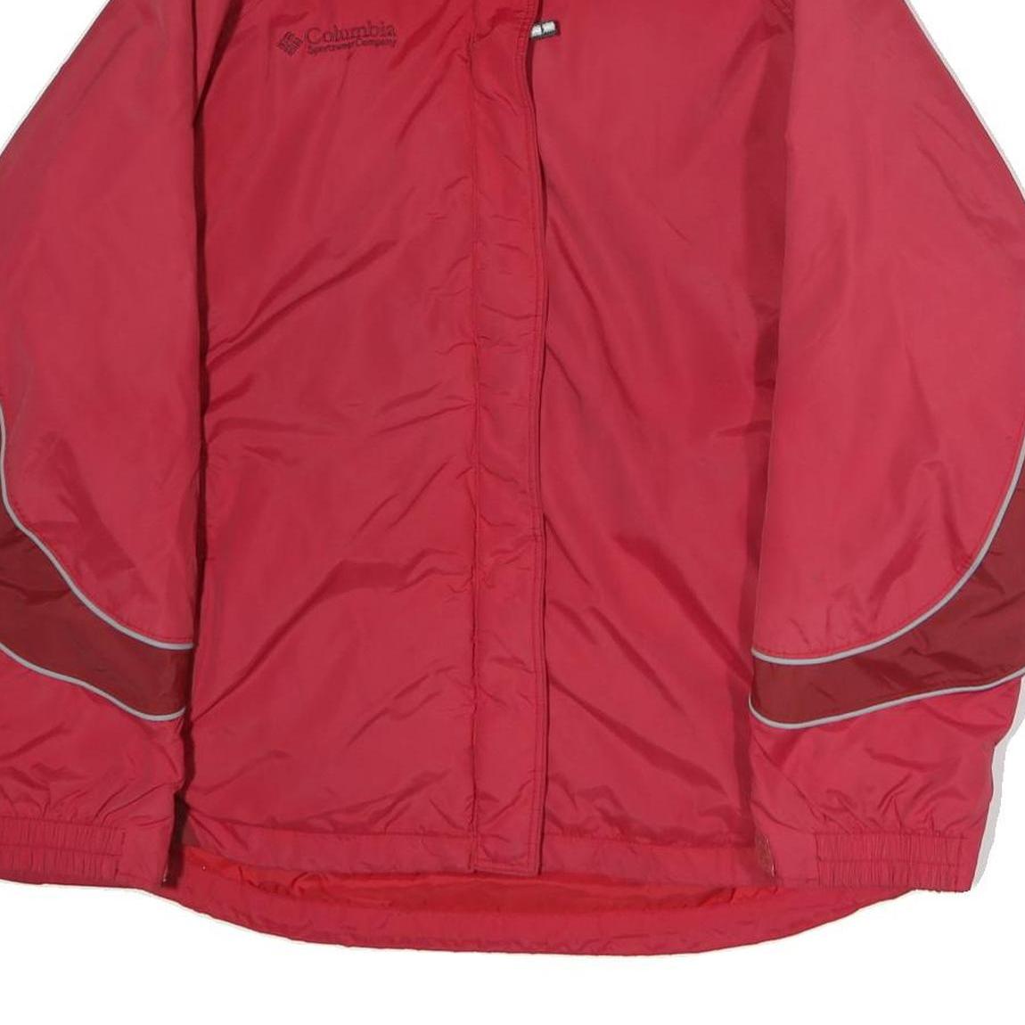 COLUMBIA Womens Red Polyester Outdoor Jacket L Zip Windbreaker Sportswear