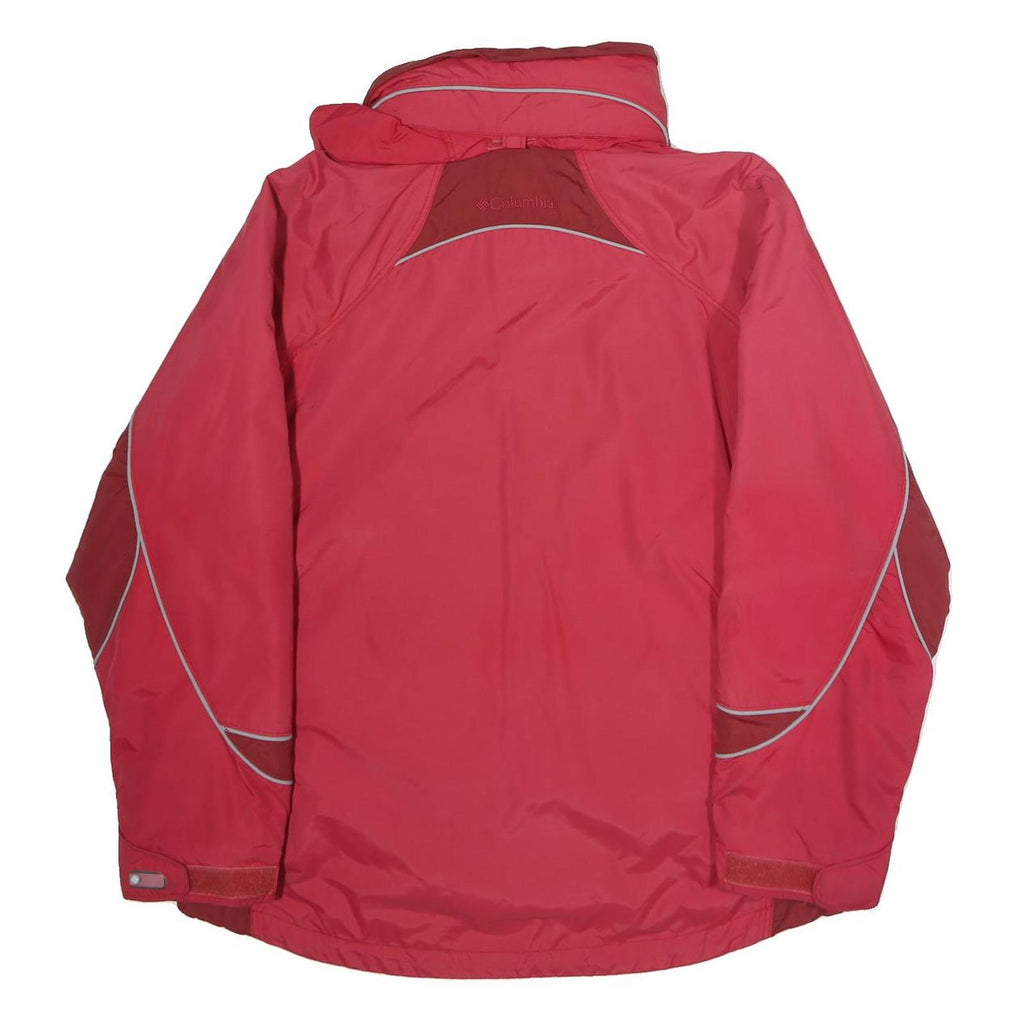 COLUMBIA Womens Red Polyester Outdoor Jacket L Zip Windbreaker Sportswear