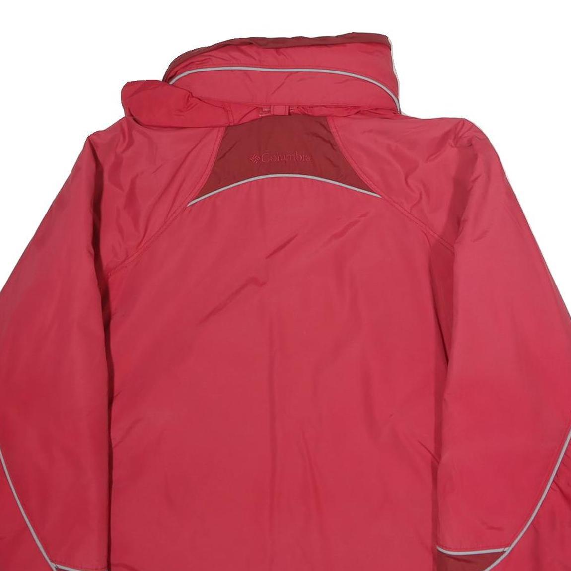 COLUMBIA Womens Red Polyester Outdoor Jacket L Zip Windbreaker Sportswear