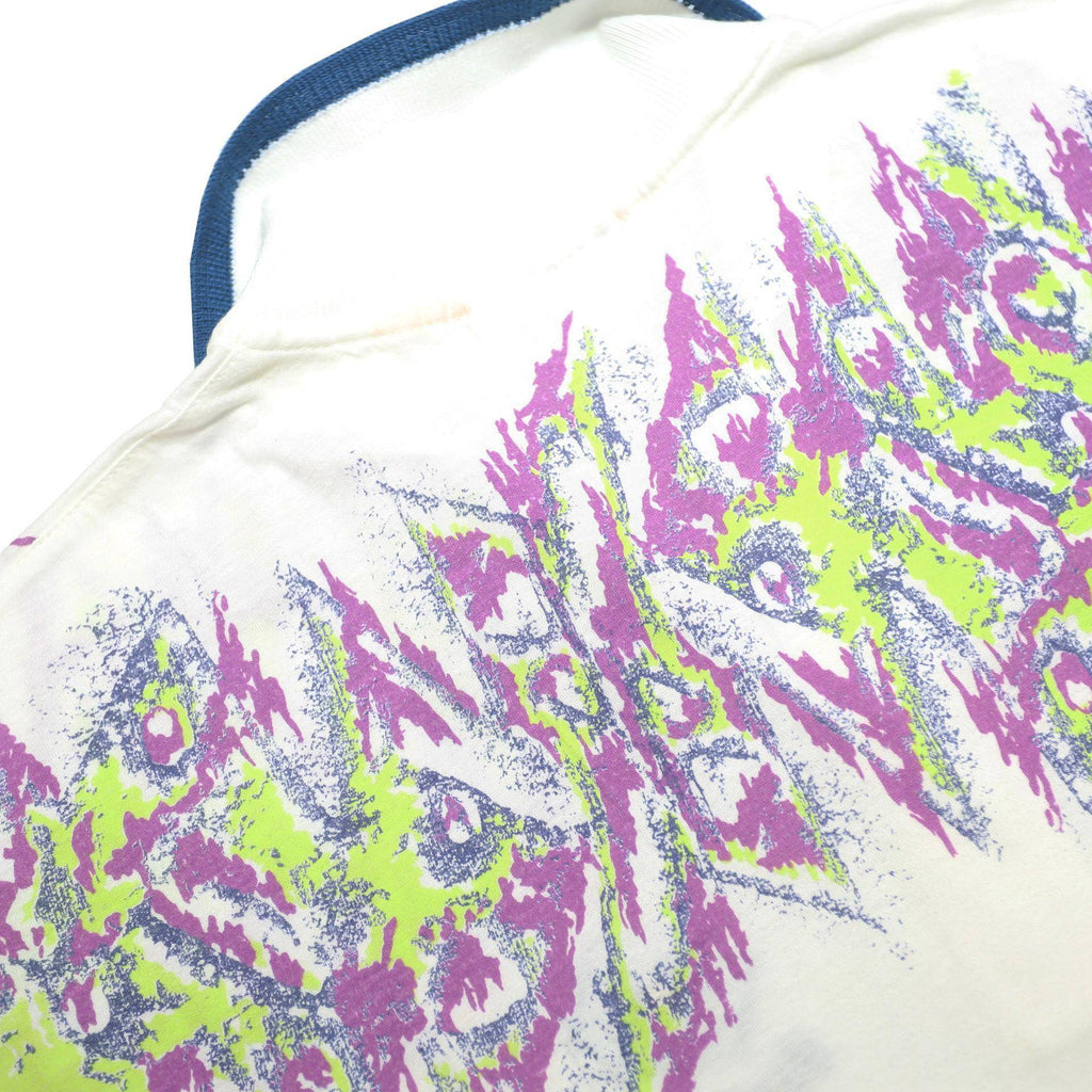 LOTTO Mens White & Purple Yellow Abstract Crazy Pattern Short Sleeve Polo Shirt