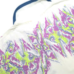 LOTTO Mens White & Purple Yellow Abstract Crazy Pattern Short Sleeve Polo Shirt