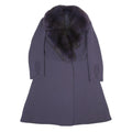 HENRI JEAN Womens Purple Wool Blend Button Jacket S Wool Blend Plain Elegant