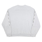 LACOSTE Mens Grey & White Sweatshirt Crew Neck XL Cotton Blend Logo Tape