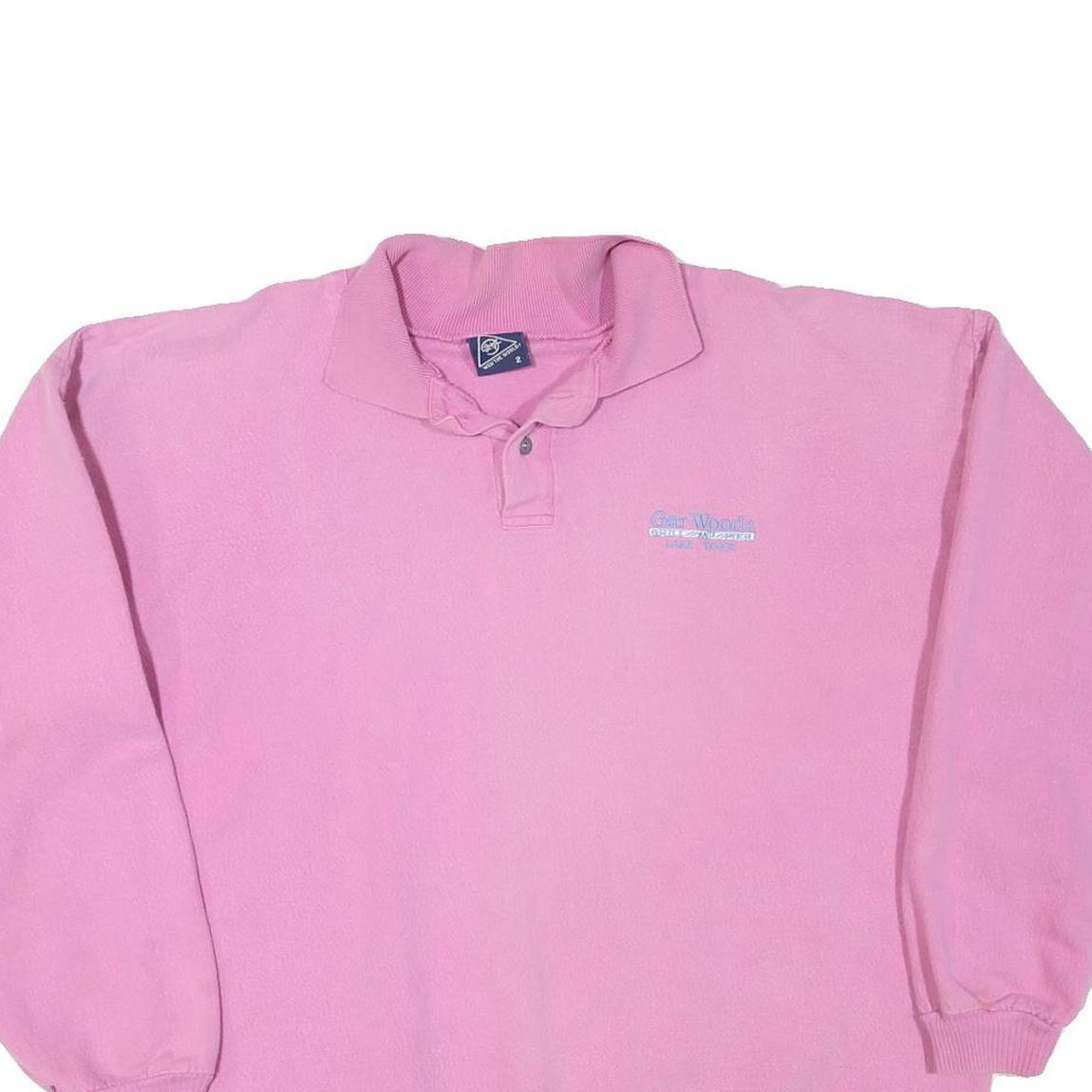 WEK THE WORLD Mens Pink Polo Collar XL Cotton Blend Sweatshirt Casual