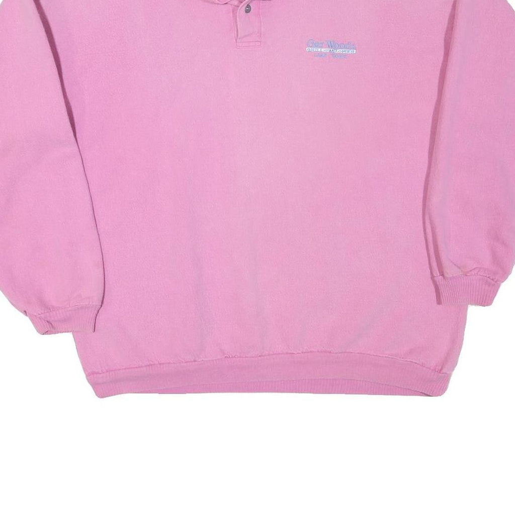 WEK THE WORLD Mens Pink Polo Collar XL Cotton Blend Sweatshirt Casual