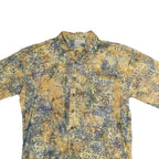 NTCO Mens Beige & Blue Pattern Cotton Shirt XL Casual Summer Style Button Front