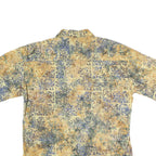 NTCO Mens Beige & Blue Pattern Cotton Shirt XL Casual Summer Style Button Front