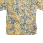 NTCO Mens Beige & Blue Pattern Cotton Shirt XL Casual Summer Style Button Front