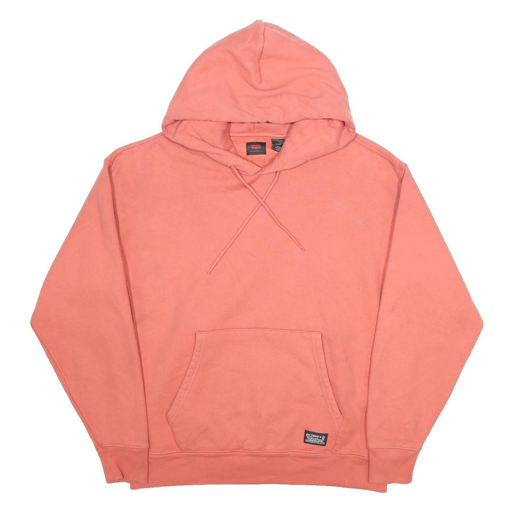 LEVI'S Mens Pink Hoodie M Cotton Blend Pullover Casual Pocket
