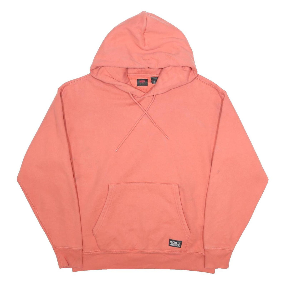 LEVI'S Mens Pink Hoodie M Cotton Blend Pullover Casual Pocket