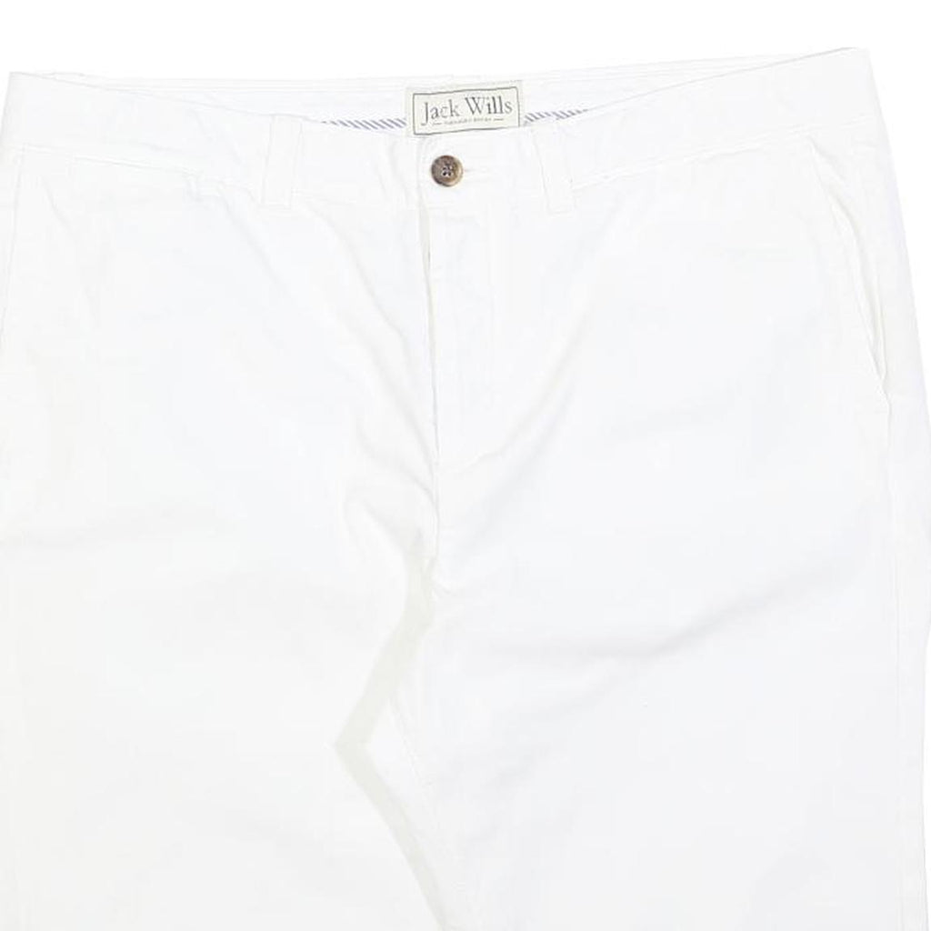 JACK WILLS Mens White Casual Cotton Blend Shorts L W36 Classic Fit Summer