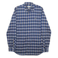 LACOSTE Mens Blue & Grey Check Shirt S Cotton Long Sleeve Casual