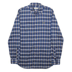 LACOSTE Mens Blue & Grey Check Shirt S Cotton Long Sleeve Casual