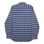LACOSTE Mens Blue & Grey Check Shirt S Cotton Long Sleeve Casual