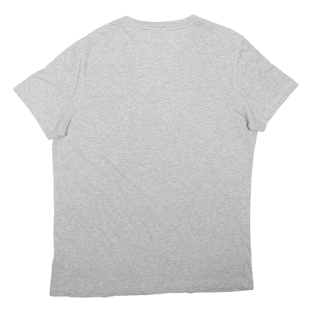 TOMMY HILFIGER Womens Grey V-Neck Short Sleeve T-Shirt XL Modern Cotton Blend