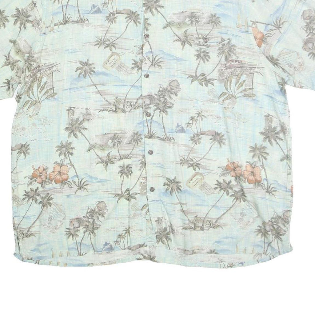 BATICK BAY Mens Blue Hawaiian Shirt 2XL Cotton Lightweight Summer Casual