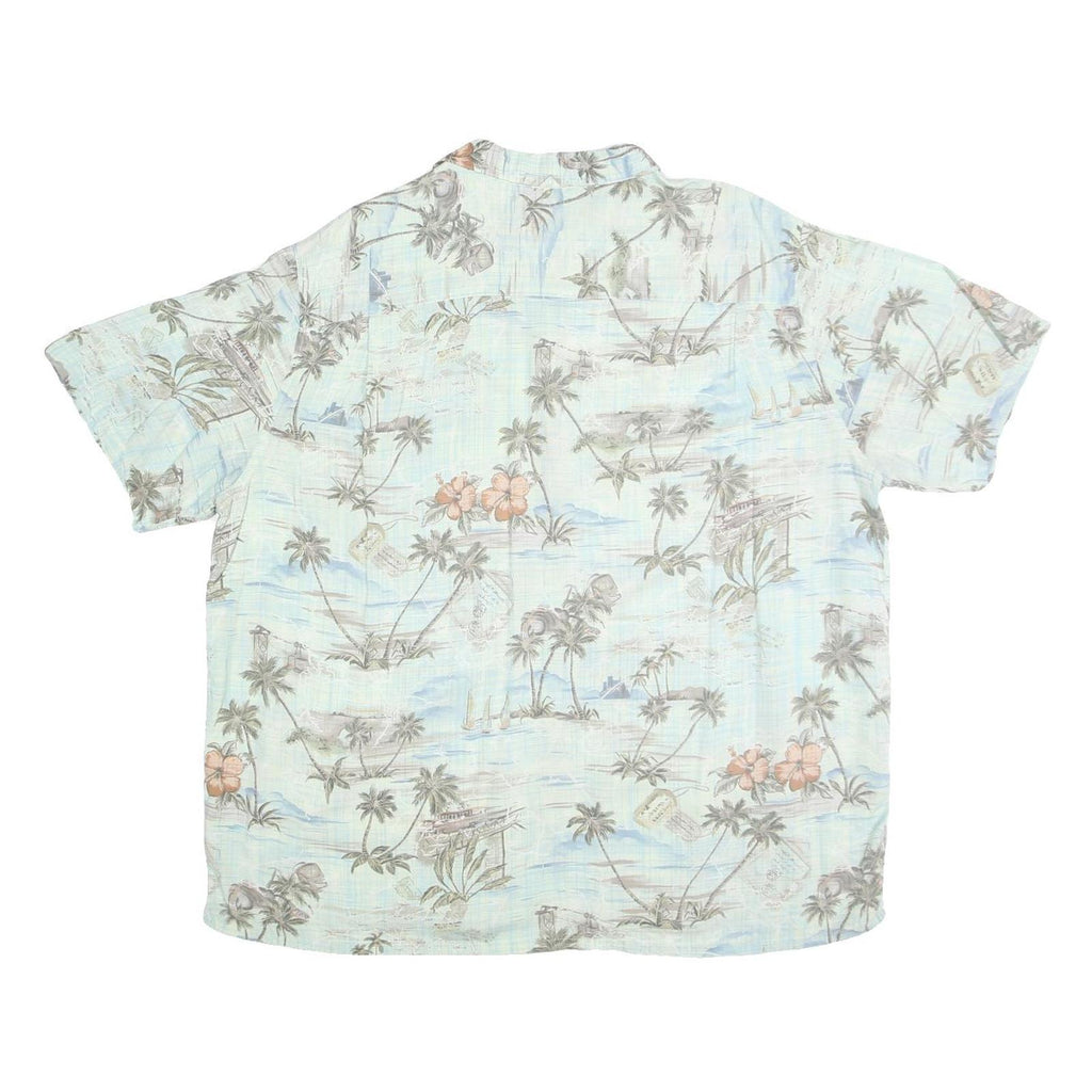 BATICK BAY Mens Blue Hawaiian Shirt 2XL Cotton Lightweight Summer Casual