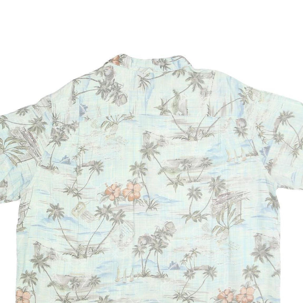 BATICK BAY Mens Blue Hawaiian Shirt 2XL Cotton Lightweight Summer Casual