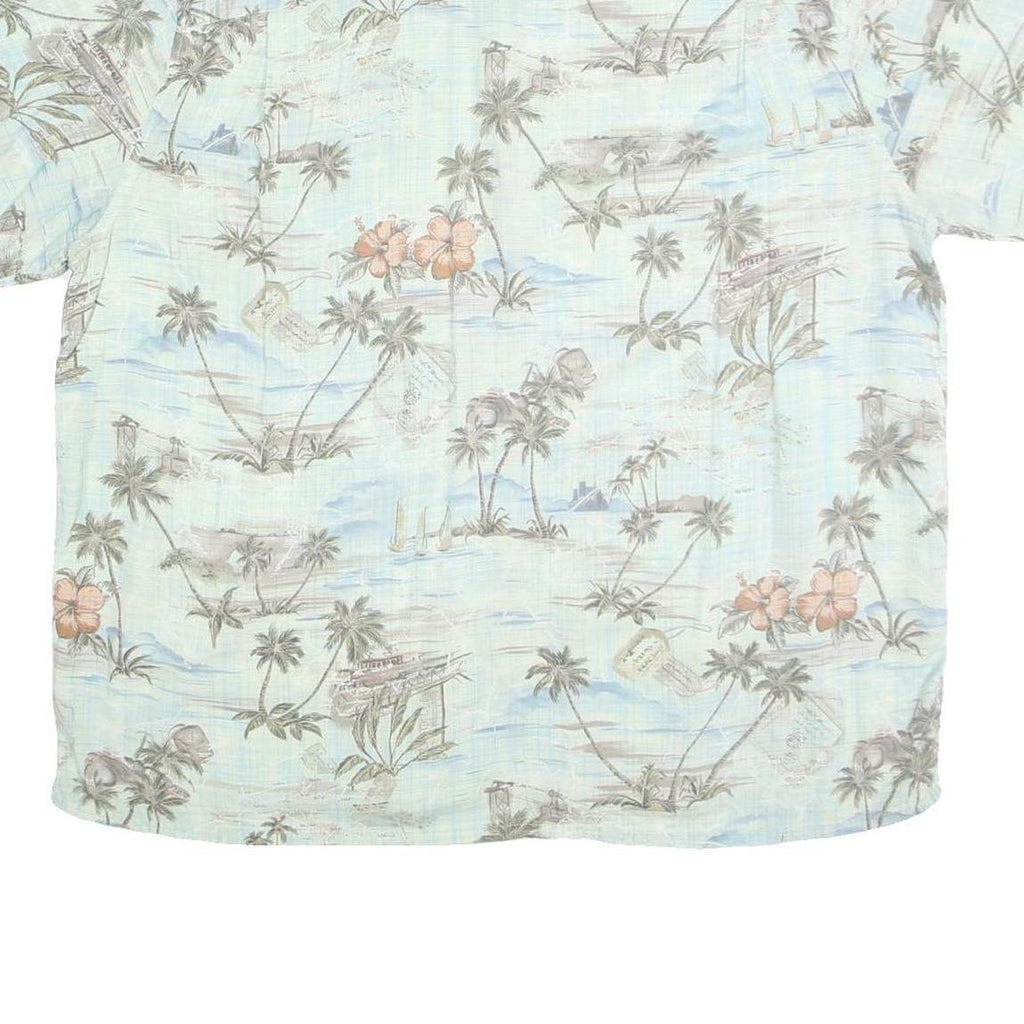 BATICK BAY Mens Blue Hawaiian Shirt 2XL Cotton Lightweight Summer Casual