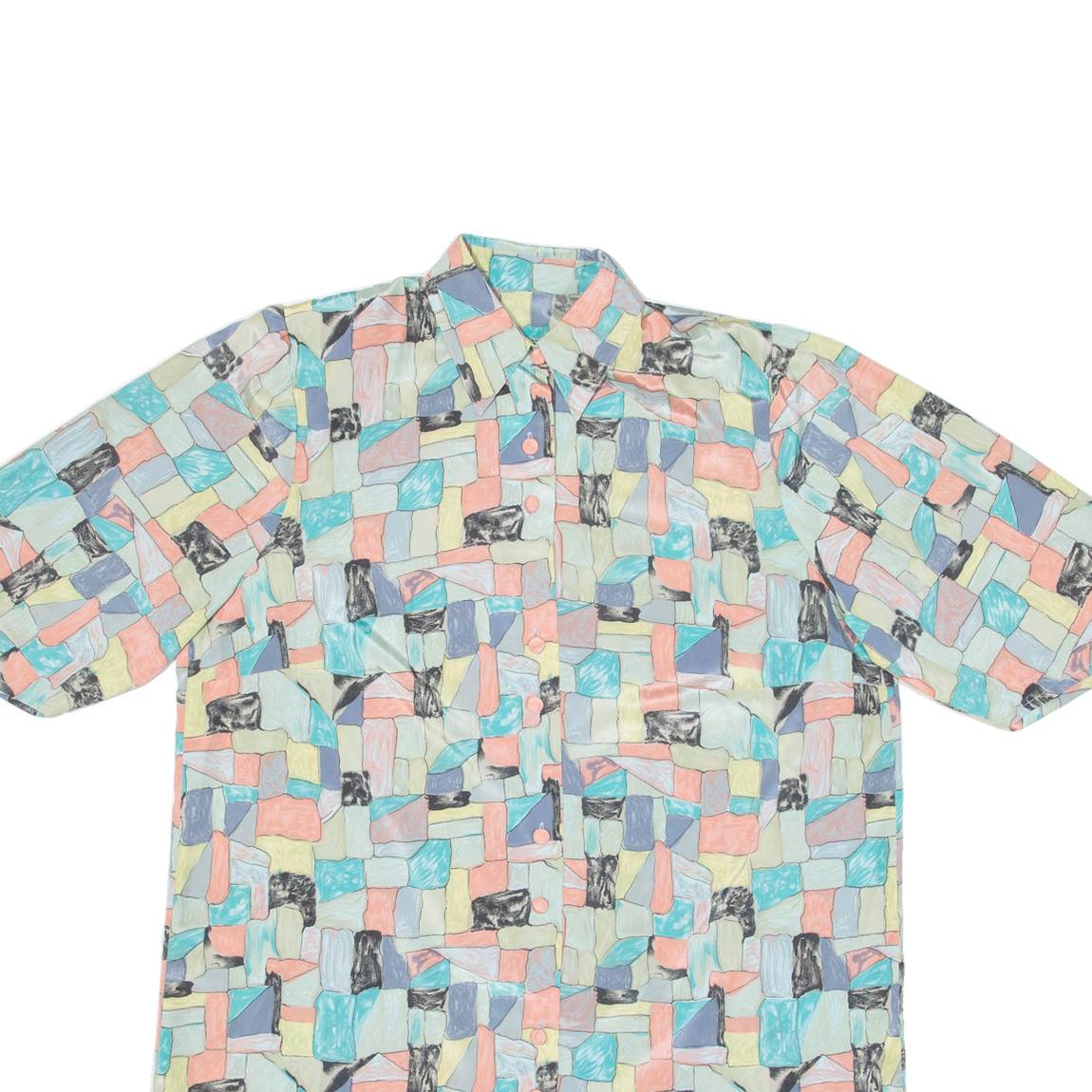 Womens Shirt Green Geometric L
