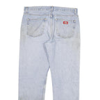 DICKIES Mens Light Blue Regular Fit Straight Denim Jeans W34 L32 Workwear Zip