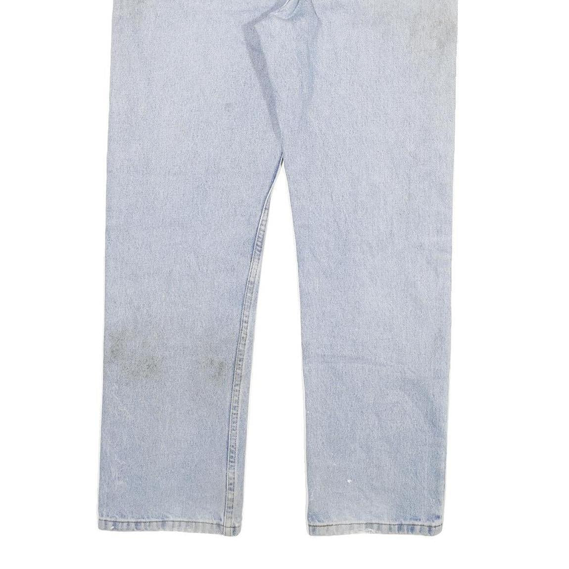 DICKIES Mens Light Blue Regular Fit Straight Denim Jeans W34 L32 Workwear Zip