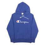 CHAMPION REVERSE WEAVE Womens Blue Pullover Hoodie L Cotton Blend Casual