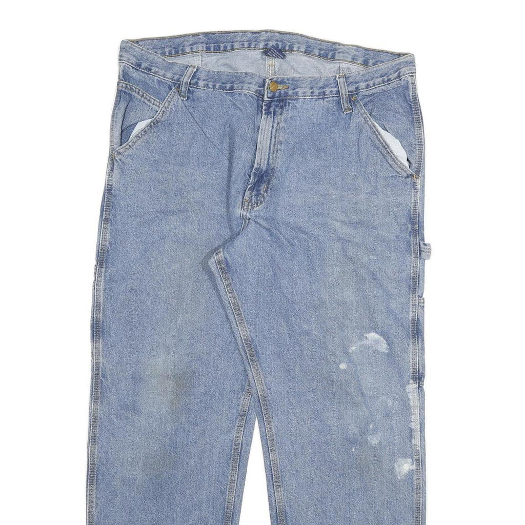 CARHARTT Mens Jeans Blue Regular Straight Denim Rinse W38 L32 Workwear