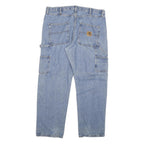 CARHARTT Mens Jeans Blue Regular Straight Denim Rinse W38 L32 Workwear