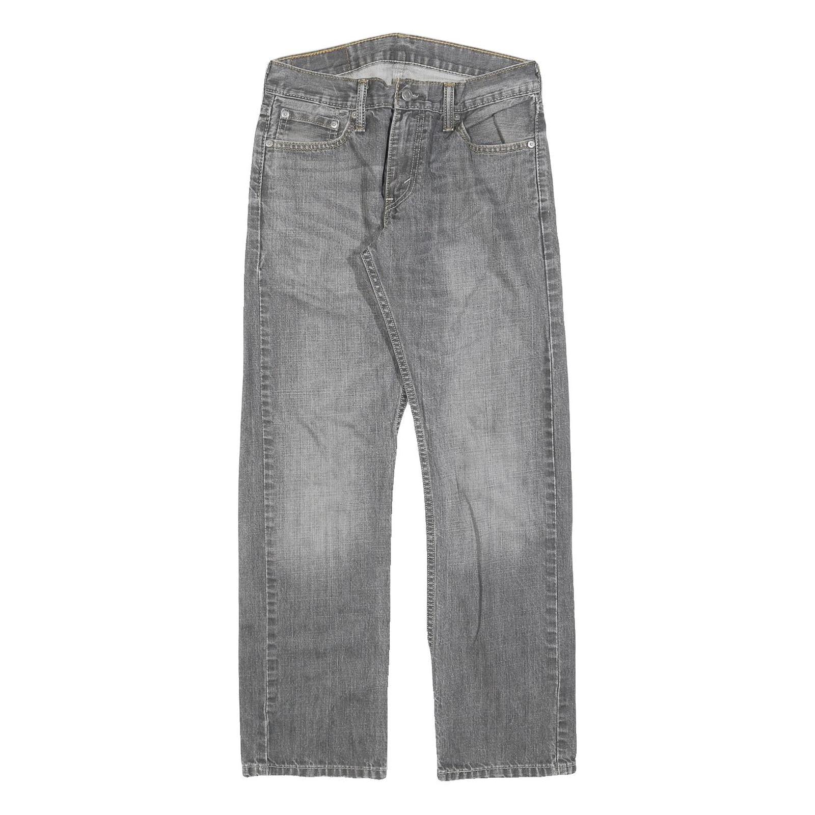 LEVI'S 514 Classic Mens Jeans Grey Cotton Blend Zip W29 L30 Straight Classic