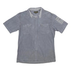 TIMBERLAND Mens Blue Shirt L Cotton Casual Short Sleeve Button Shirt