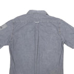 TIMBERLAND Mens Blue Shirt L Cotton Casual Short Sleeve Button Shirt