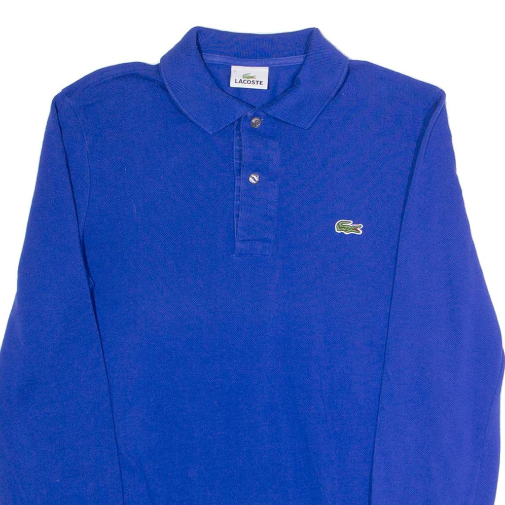 LACOSTE Mens Polo Shirt Blue Long Sleeve XS