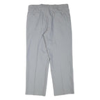 HAGMAN Mens Regular Fit Grey Wool Blend Zip Fly Trousers W35 L29 Classic Formal