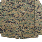 Mens Green Brown Digital Camo Military Jacket S Cotton Blend Button Plain Casual