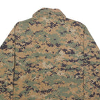 Mens Green Brown Digital Camo Military Jacket S Cotton Blend Button Plain Casual