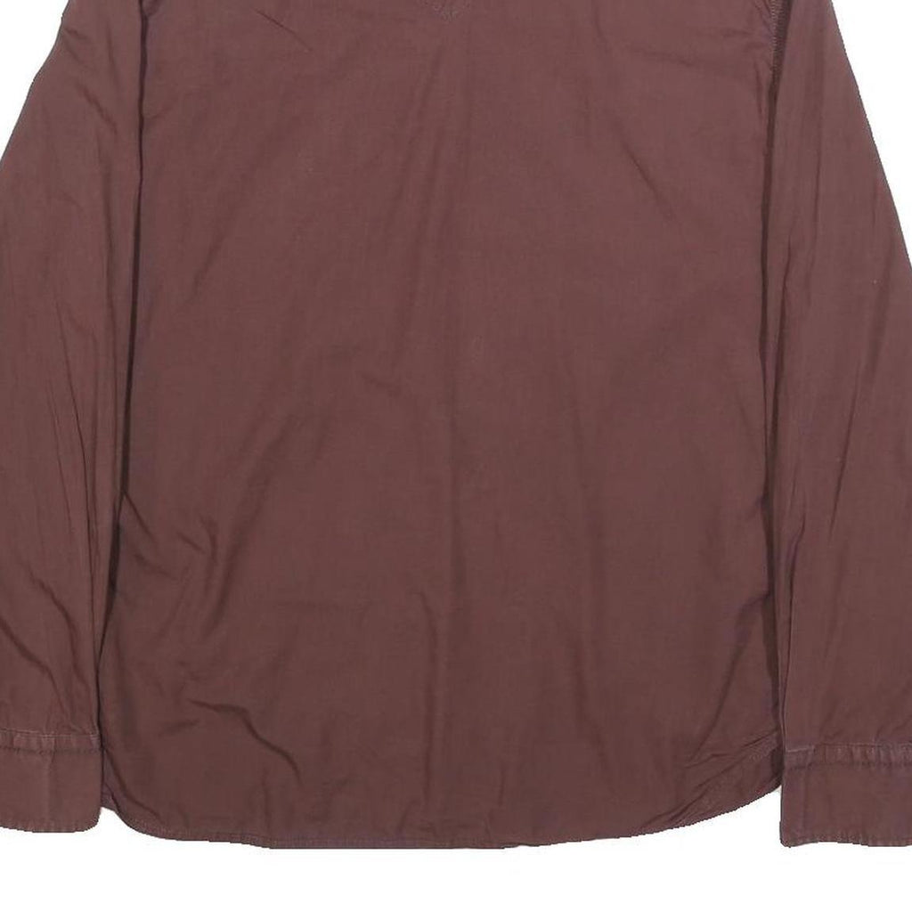 LEVI'S Mens Maroon Plain Shirt M Cotton Long Sleeve Button Closure Classic Fit