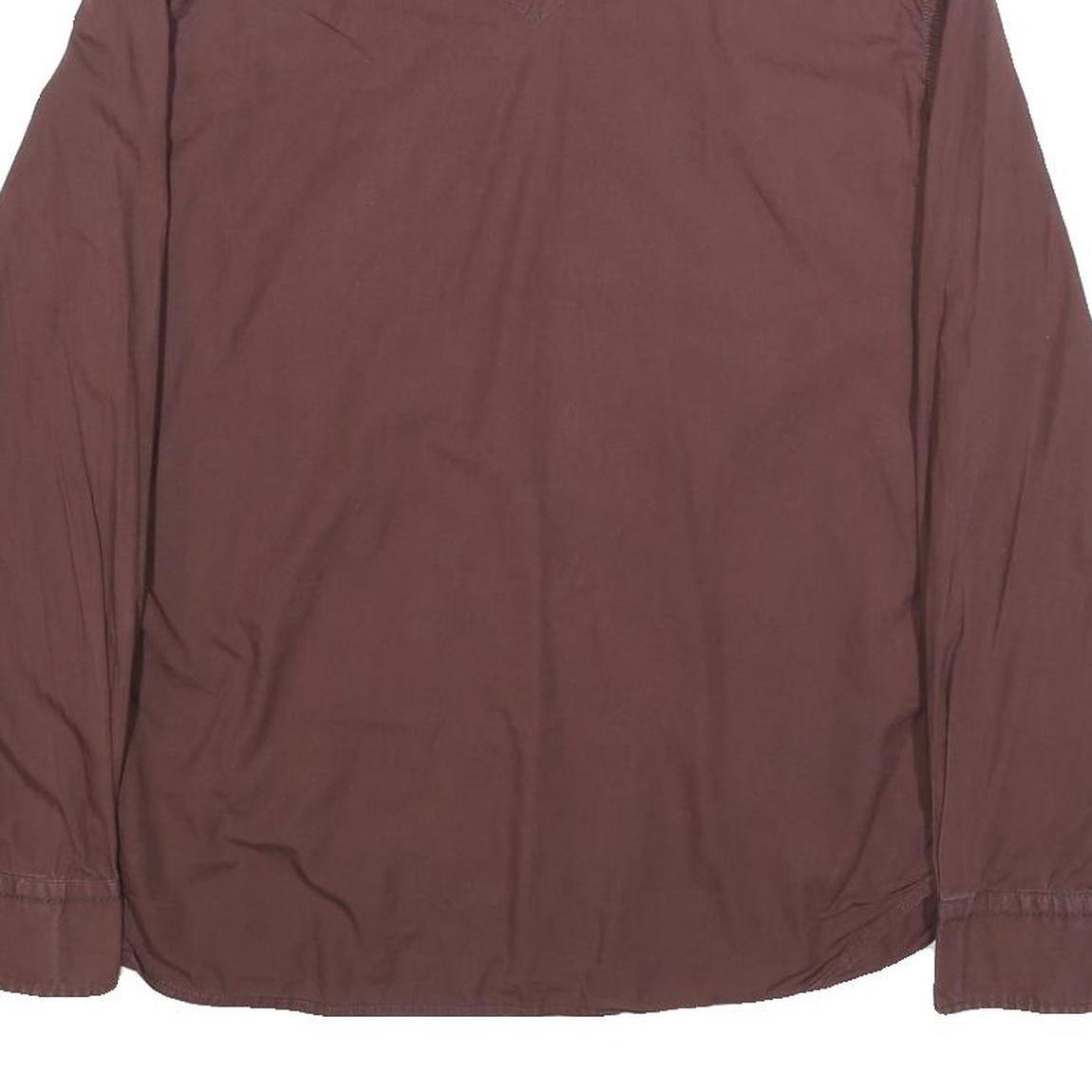 LEVI'S Mens Maroon Plain Shirt M Cotton Long Sleeve Button Closure Classic Fit