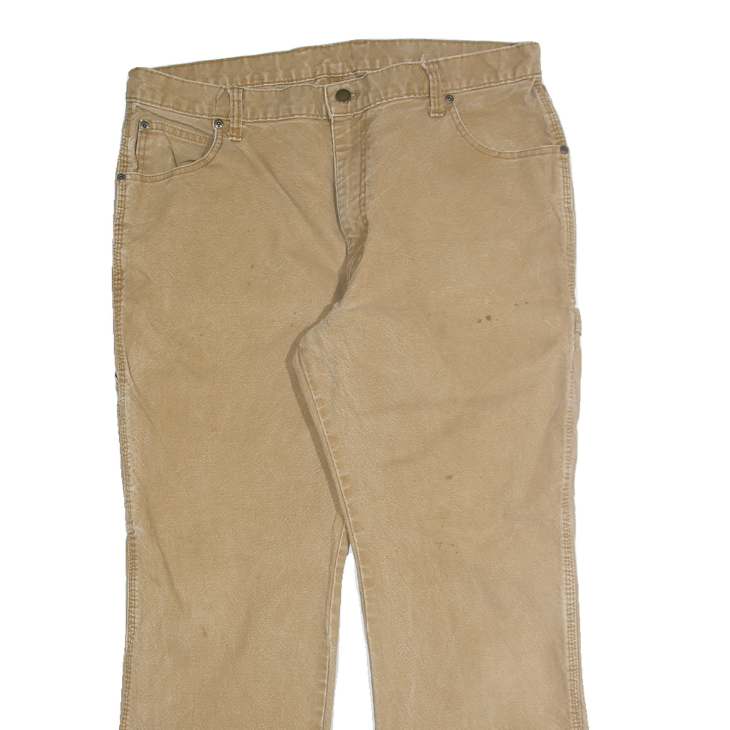 DICKIES Mens Regular Fit Beige Denim Jeans W36 L30 Workwear Utility Style