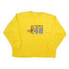 Womens Yellow Number 48 Crew Neck Sweatshirt L Cotton Blend Casual Pullover
