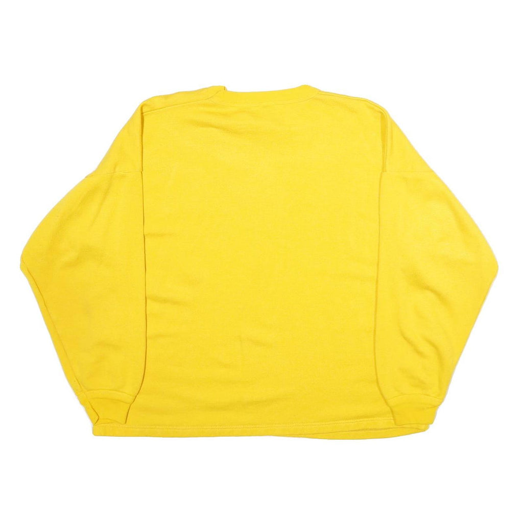 Womens Yellow Number 48 Crew Neck Sweatshirt L Cotton Blend Casual Pullover