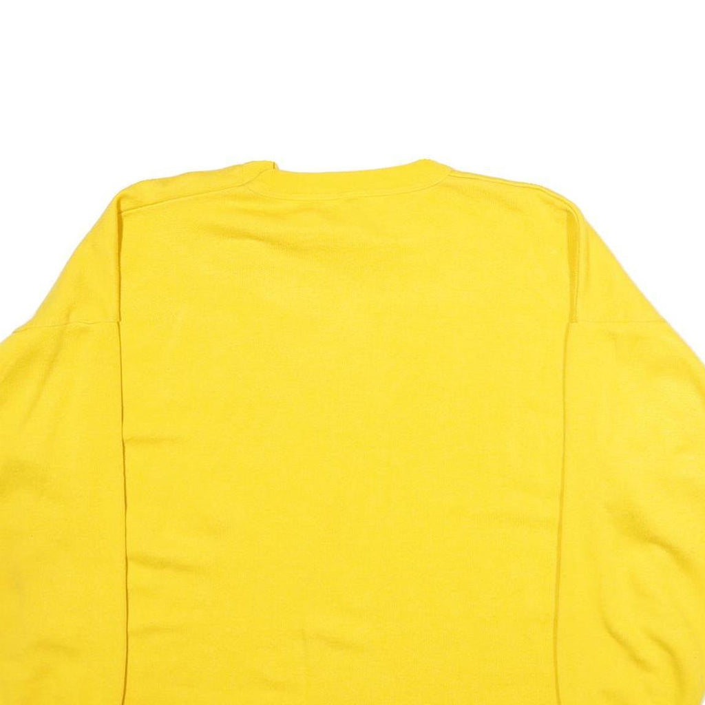 Womens Yellow Number 48 Crew Neck Sweatshirt L Cotton Blend Casual Pullover