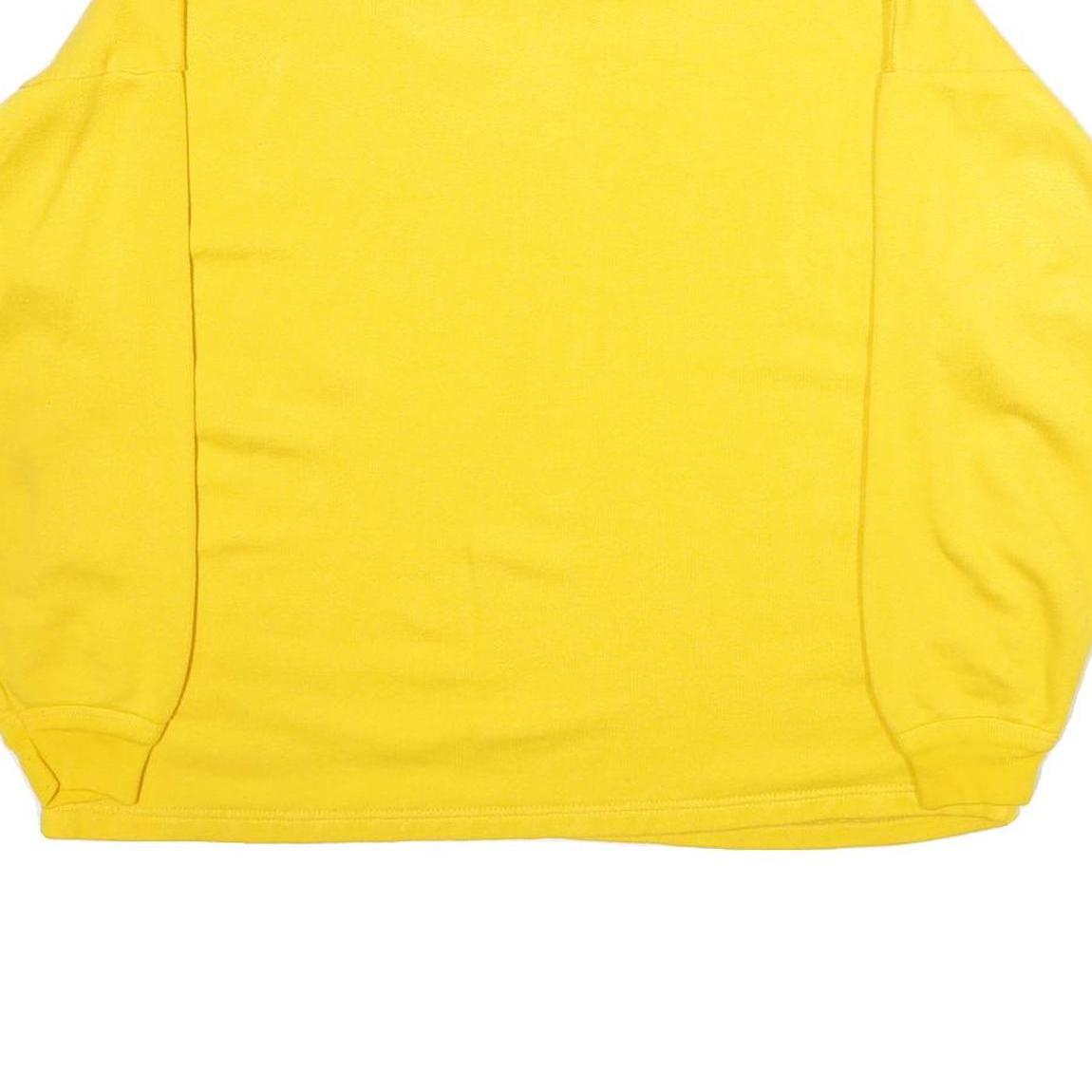 Womens Yellow Number 48 Crew Neck Sweatshirt L Cotton Blend Casual Pullover