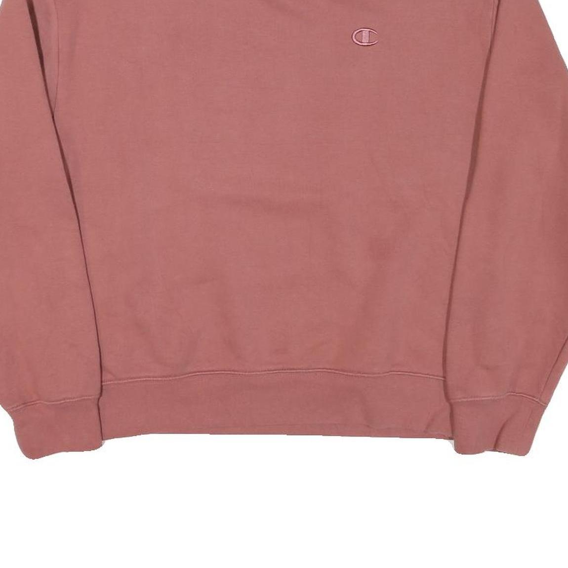 CHAMPION Mens Pink Pullover Sweatshirt M Cotton Blend Crew Neck Casual Comfort