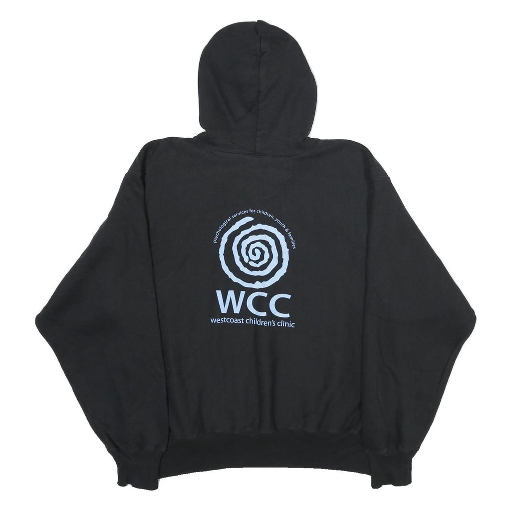 CHAMPION Mens Black Westcoast Childrens Clinic Pullover Hoodie L Cotton Blend